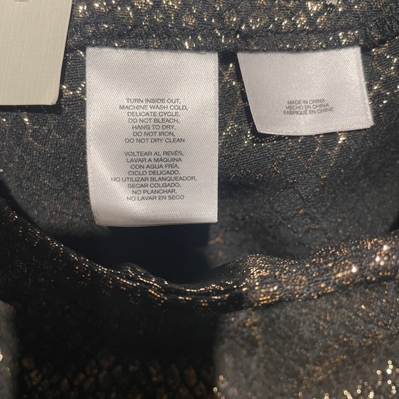 NWT Anne Klein Gold Metallic Snake Jaquard Pants - SZ10 - Picture 9 of 10